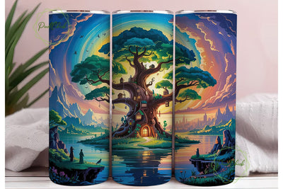 Ancient Tree of Life Panorama Tumbler Sublimation PixelChick 