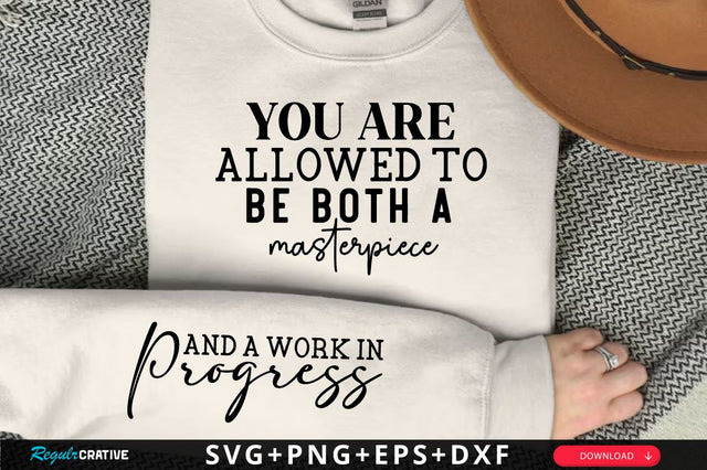 And a work in Progress Sleeve SVG Design, Inspirational sleeve SVG, Motivational Sleeve SVG Design, Positive Sleeve SVG SVG Regulrcrative 