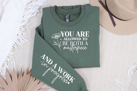 And a work vn progress Sleeve SVG Design, Inspirational sleeve SVG, Motivational Sleeve SVG Design, Positive Sleeve SVG SVG Regulrcrative 