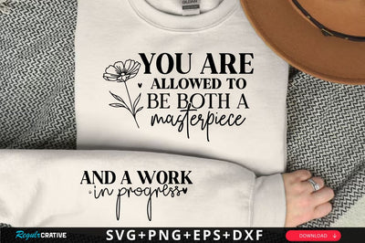 And a work vn progress Sleeve SVG Design, Inspirational sleeve SVG, Motivational Sleeve SVG Design, Positive Sleeve SVG SVG Regulrcrative 