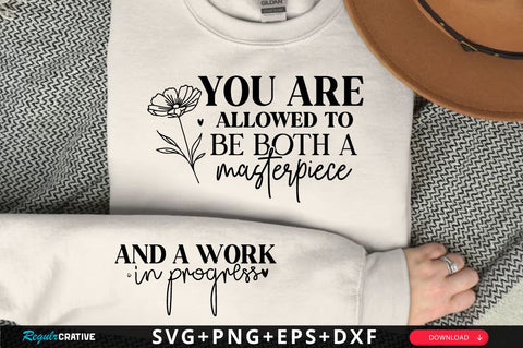 And a work vn progress Sleeve SVG Design, Inspirational sleeve SVG, Motivational Sleeve SVG Design, Positive Sleeve SVG SVG Regulrcrative 
