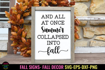 And All At Once I Fall Sign SVG I Thanksgiving Decor SVG SVG Happy Printables Club 