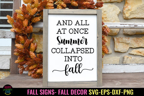 And All At Once I Fall Sign SVG I Thanksgiving Decor SVG SVG Happy Printables Club 