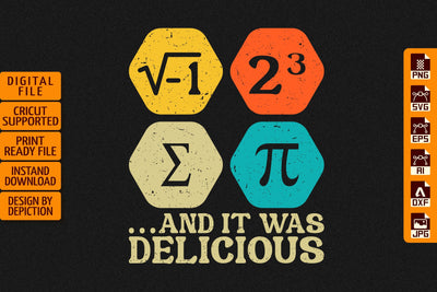 And It Was Delicious T-Shirt, National Pie Day T-Shirt, Pie Day Typography T-Shirt Print Template Sketch DESIGN Depiction Studio 