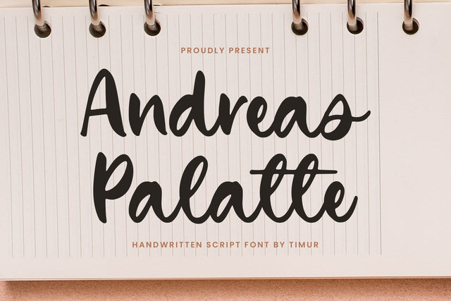 Andreas Palatte - Handwritten Script Font Font Timur type 