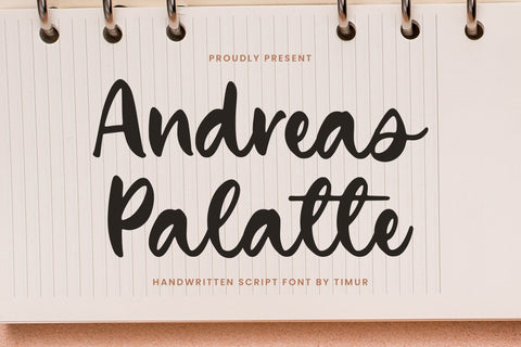 Andreas Palatte - Handwritten Script Font Font Timur type 