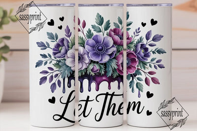 Anemone Floral 20oz Tumbler Wrap Sublimation sassyprint 