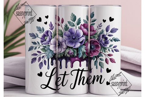 Anemone Floral 20oz Tumbler Wrap Sublimation sassyprint 