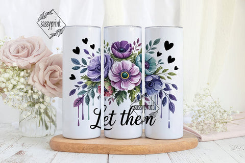Anemone Floral 20oz Tumbler Wrap Sublimation sassyprint 