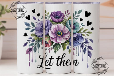 Anemone Floral 20oz Tumbler Wrap Sublimation sassyprint 