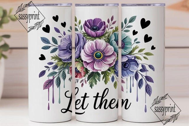 Anemone Floral 20oz Tumbler Wrap Sublimation sassyprint 