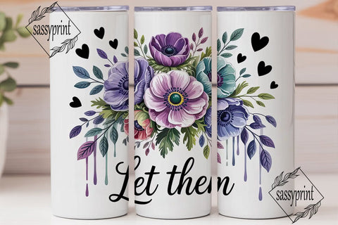 Anemone Floral 20oz Tumbler Wrap Sublimation sassyprint 