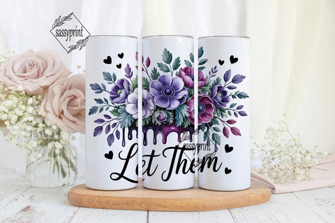 Anemone Floral 20oz Tumbler Wrap Sublimation sassyprint 
