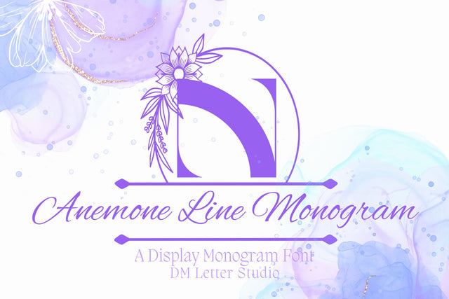 Anemone Line Monogram Font Dm Letter Studio 