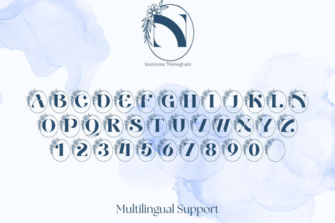 Anemone Monogram Font Dm Letter Studio 