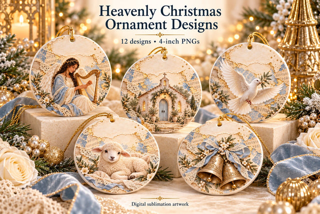 Angel Christmas Ornament PNGs Sublimation BijouBay 