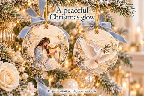 Angel Christmas Ornament PNGs Sublimation BijouBay 