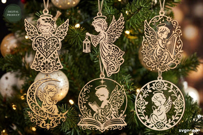 Angel Christmas Ornament SVG Bundle SVG SvgOcean 