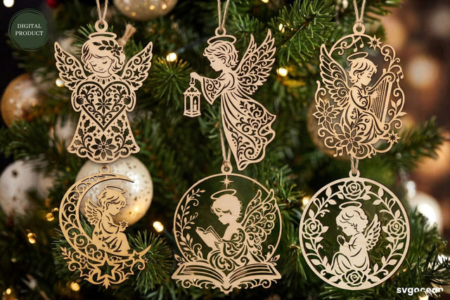 Angel Christmas Ornament SVG Bundle SVG SvgOcean 