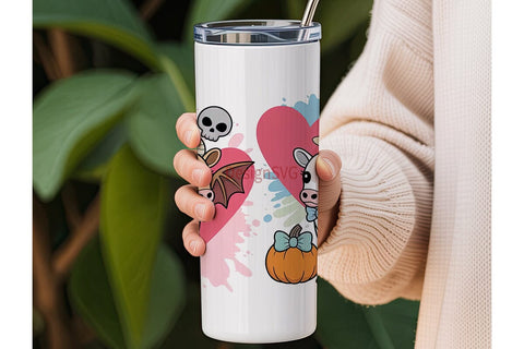 Angel & Devil Calves 20oz Tumbler Wrap Sublimation DesignSVG 