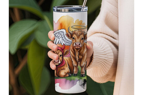 Angel & Devil Cows 20oz Tumbler Sublimation DesignSVG 