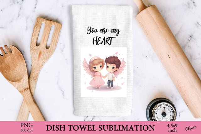 Angel Dish Towel PNG. Kitchen Towel PNG. Love Quote PNG Sublimation Olga Terlyanskaya 
