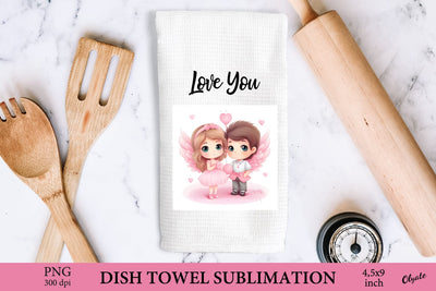 Angel Dish Towel PNG. Kitchen Towel Sublimation. Love Quote Sublimation Olga Terlyanskaya 