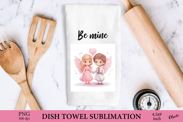 Angel Dish Towel PNG. Valentines Day PNG. Love Quote PNG Sublimation Olga Terlyanskaya 