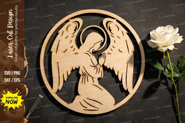 Angel Portrait Frame Laser Cut, angel svg, angel portrait svg, angel wings svg SVG Regulrcrative 