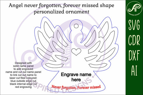 Angel shape Christmas Ornament SVG laser cut SVG APInspireddesigns 