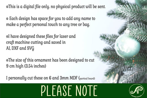 Angel shape Christmas Ornament SVG laser cut SVG APInspireddesigns 