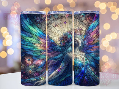 Angel Stained Glass 20oz Tumbler, Spiritual Glass Design, Religious Sublimation PNG, Faith Inspired Tumbler Wrap, 20oz Angel Sublimation, Inspirational Stained Glass PNG, Elegant Angel Wrap Sublimation SvggirlplusArt 