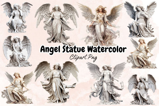 Angel Statue Watercolor Sublimation Bundle Sublimation Designangry 