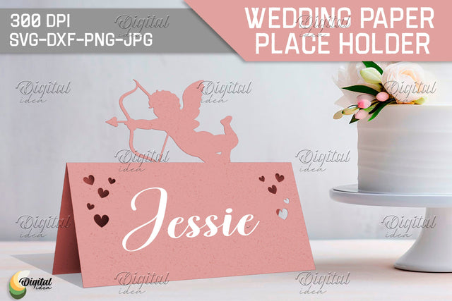 Angel SVG. Wedding Paper Place Holder. Name Card 3D Paper Evgenyia Guschina 