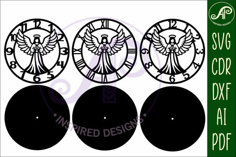 Angel Wall Clock SVG, Christian Laser Cut Clock SVG APInspireddesigns 