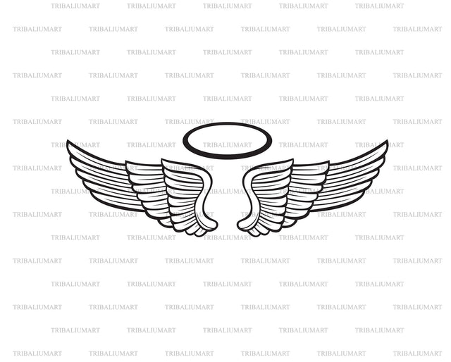 Angel wings and halo SVG TribaliumArtSF 