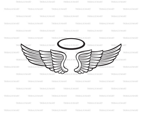 Angel wings and halo SVG TribaliumArtSF 