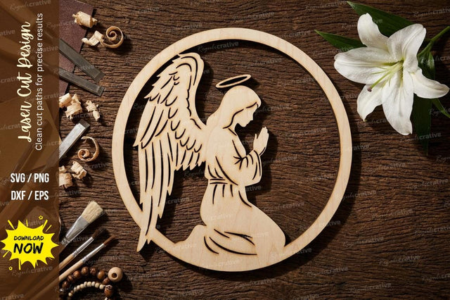 Angel Wings Frame Laser Cut, angel wings svg SVG Regulrcrative 
