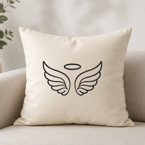 Angel Wings Halo Machine Embroidery Design – Memorial Wings Outline Embroidery File Embroidery/Applique DESIGNS PatternFeed8 