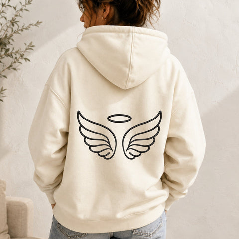Angel Wings Halo Machine Embroidery Design – Memorial Wings Outline Embroidery File Embroidery/Applique DESIGNS PatternFeed8 