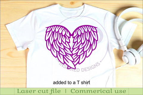 Angel wings heart wall sign, SVG file. SVG APInspireddesigns 