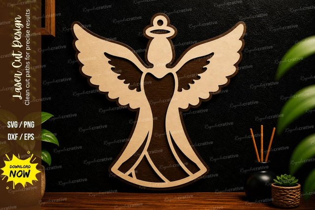 Angel Wings Laser Cut Wall Art Decorative File SVG Regulrcrative 