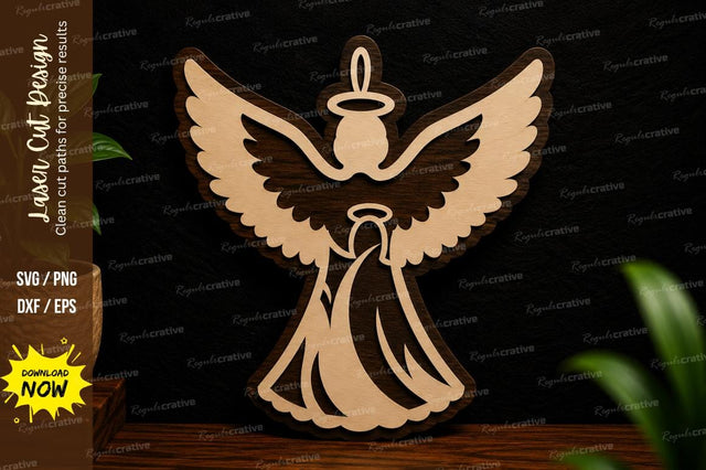 Angel Wings Ornament Laser Cut SVG Design SVG Regulrcrative 