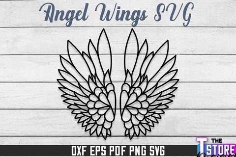 Angel Wings SVG Design | Angel SVG Design | SVG File SVG The T Store Design 