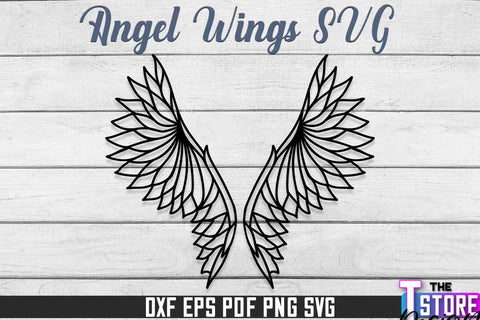 Angel Wings SVG Design | Angel SVG Design | SVG File SVG The T Store Design 