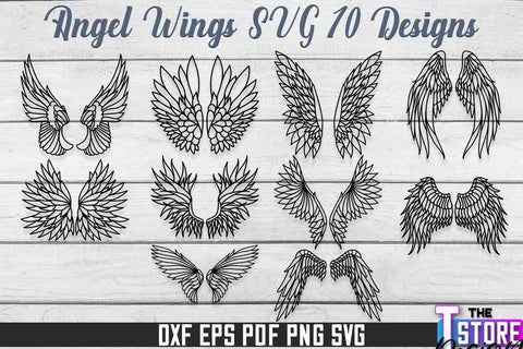 Angel Wings SVG Design | Angel SVG Design | SVG File SVG The T Store Design 