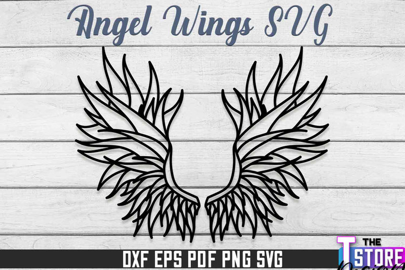 Angel Wings SVG Design | Angel SVG Design | SVG File SVG The T Store Design 