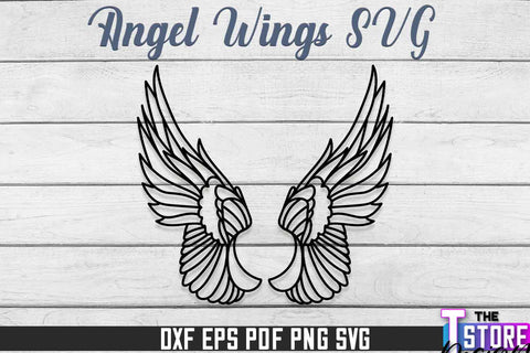 Angel Wings SVG Design | Angel SVG Design | SVG File SVG The T Store Design 