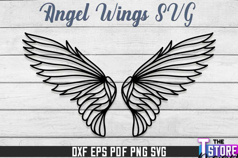 Angel Wings SVG Design | Angel SVG Design | SVG File SVG The T Store Design 