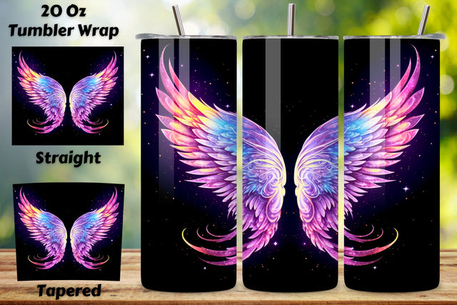 Angel Wings Tumbler Wrap | Sublimation PNG design Sublimation FloridPrintables 